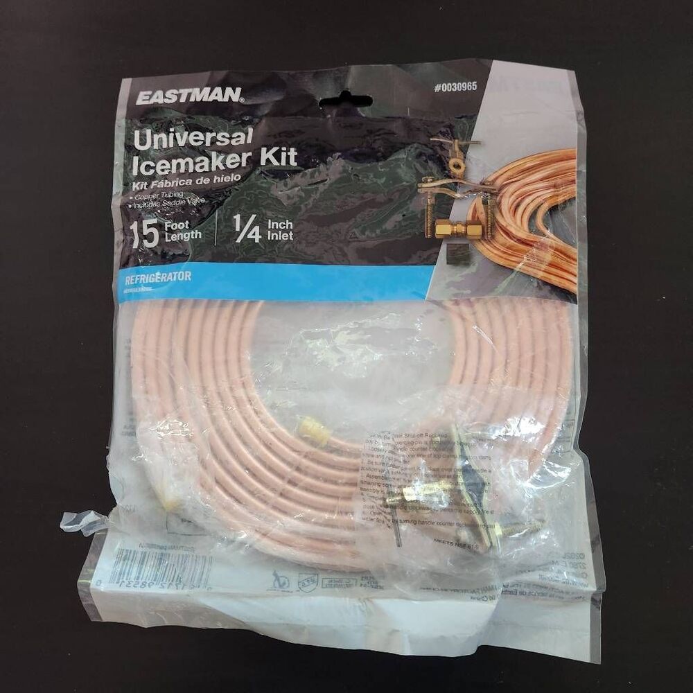Eastman 15-ft 1/4in OD Inlet x 1/4in OD Outlet Copper Ice Maker Installation Kit